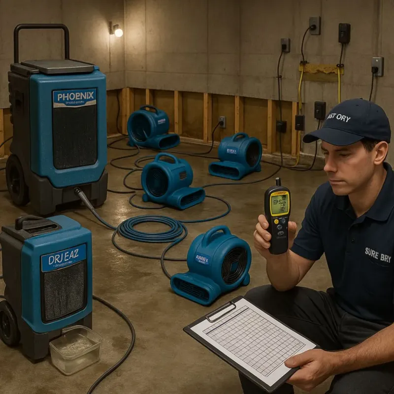 Structural Drying and Dehumidification process in Marlboro, NJ